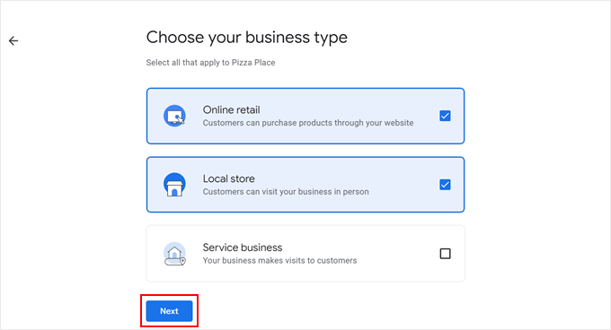 Choosing a business type in Google Business Profile Choosing a business type in Google Business Profile