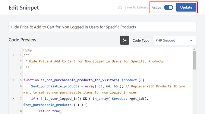 Adding premade code snippet to hide WooCommerce prices with WPCode Adding premade code snippet to hide WooCommerce prices with WPCode