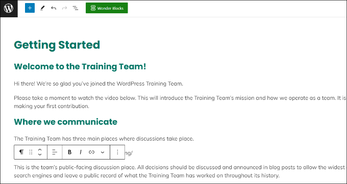 Add content to the training manual Add content to the training manual