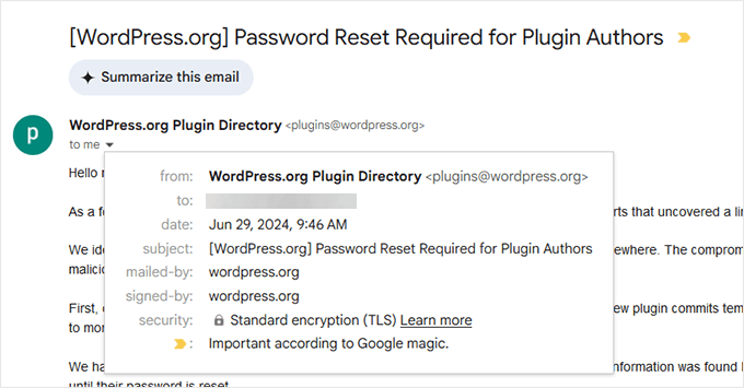WordPress email information WordPress email information