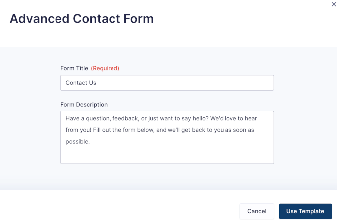 Form name and description examples Form name and description examples