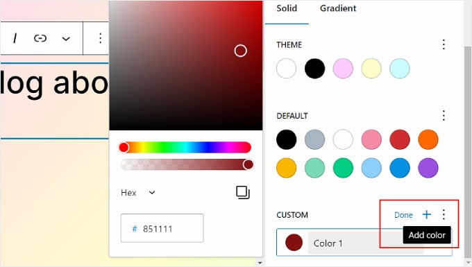 Adding a Custom color in WordPress Full Site Editor Adding a Custom color in WordPress Full Site Editor