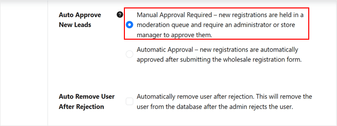 Choosing whether to manually or automatically approve wholesale signups with Wholesale Suite Choosing whether to manually or automatically approve wholesale signups with Wholesale Suite