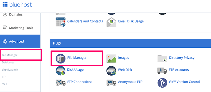 File manager app in hosting control panel File manager app in hosting control panel