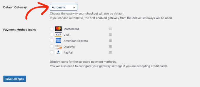 Setting a default gateway in Easy Digital Downloads Setting a default gateway in Easy Digital Downloads