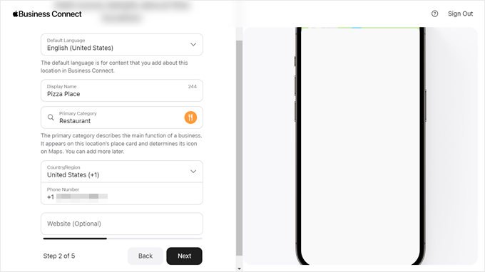 Adding business details in Apple Business Connect Adding business details in Apple Business Connect