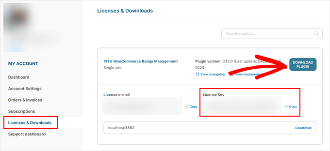 Downloading a YITH plugin Downloading a YITH plugin