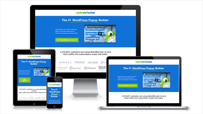 OptinMonster's responsive landing page OptinMonster's responsive landing page