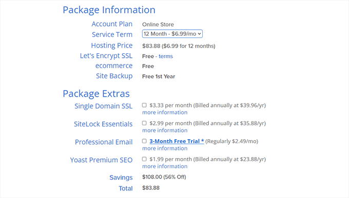 Bluehost WooCommerce package extras Bluehost WooCommerce package extras