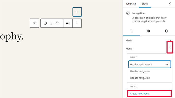Manage menus Manage menus