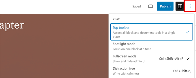 Enable top toolbar Enable top toolbar