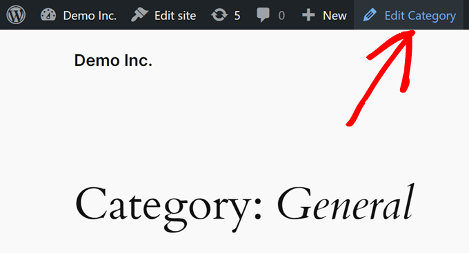 Editing the WordPress category page Editing the WordPress category page