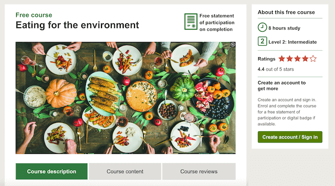 An example of an online course, used to collect contact information An example of an online course, used to collect contact information
