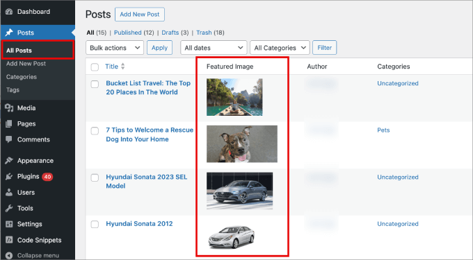 featured image in wordpress admin featured image in wordpress admin