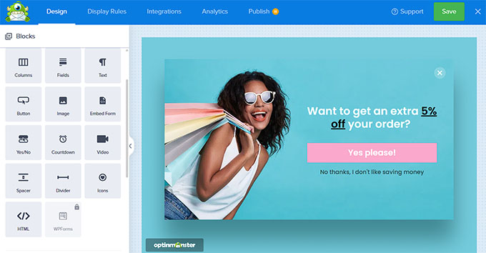 Create a lead optin form for WooCommerce sales funnel with OptinMonster