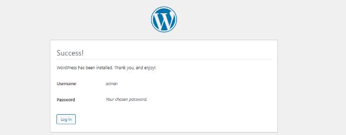 Log in button Log in to your admin panel