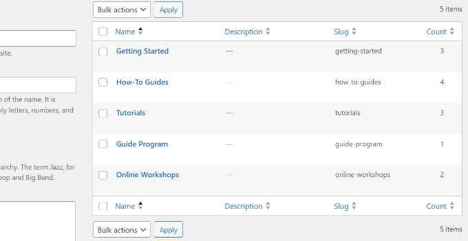 Training manual new categories Training manual new categories