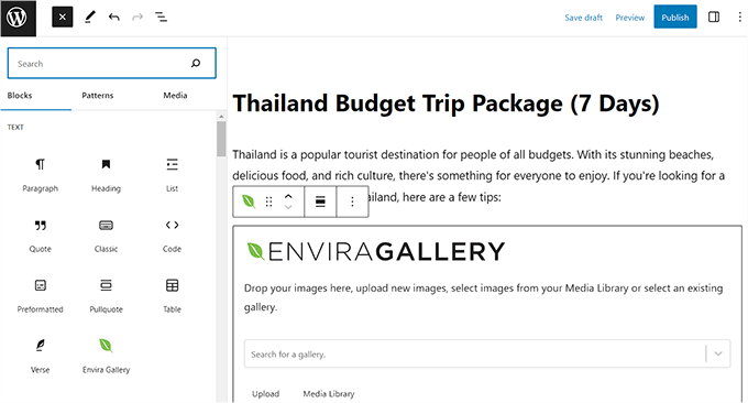 Add title for the trip package Add title for the trip package