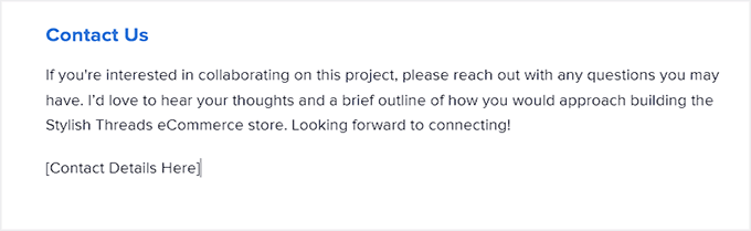 Add contact details in the CTA Add contact details in the CTA