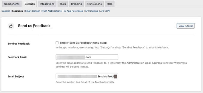 Enable Send Us Feedback app menu in BuddyBoss app