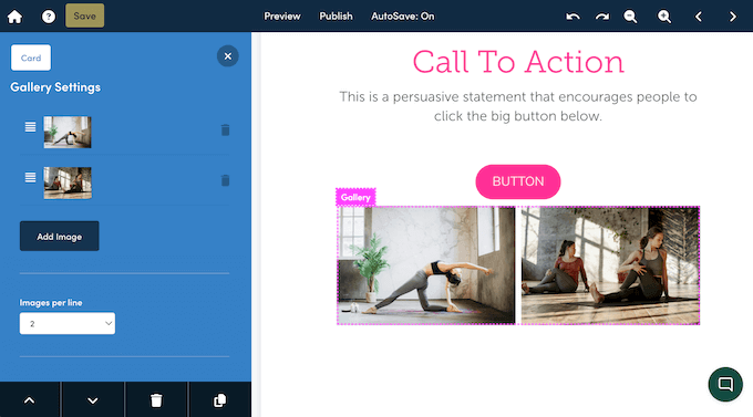 Adding a gallery block to a downloadable file Adding a gallery block to a downloadable file