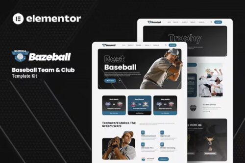 Bazeball – Sports Team Elementor Template Kit