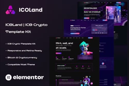 ICOLand – NFT Cryptocurrency Elementor Template Kit
