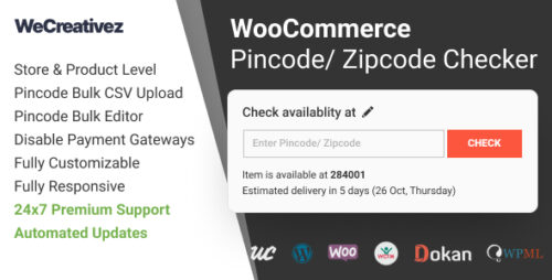 WooCommerce Pincode/ Zipcode Checker 2.0.1