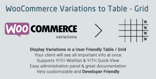 Woocommerce Variations to Table Grid 1.5.2