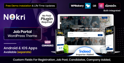 Nokri 1.6.4 – Job Board WordPress Theme
