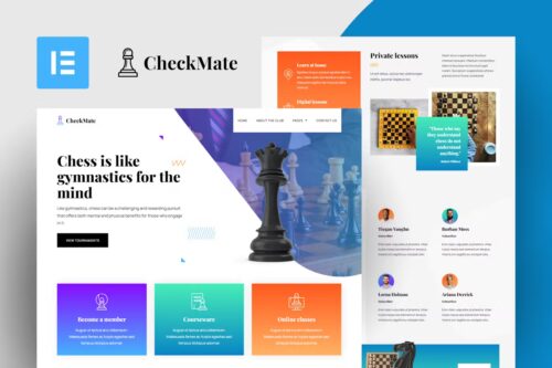 CheckMate – Chess Club & Tournaments Elementor Template Kit