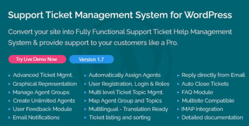 Support Ticket Management System for WordPress 1.8