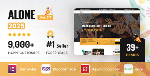 Alone 7.8.4 – Charity Multipurpose Non-profit WordPress Theme