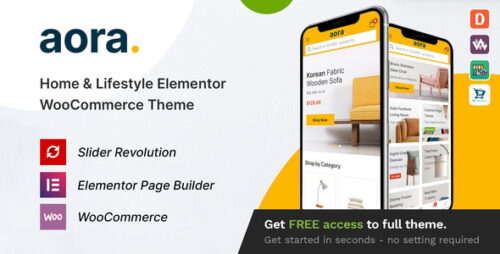 Aora 1.3.9 – Home & Lifestyle Elementor WooCommerce Theme