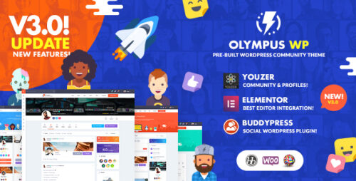 Olympus 3.97 – Social Networking WordPress Theme