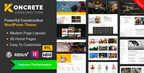 Koncrete 2.0.4 – Construction Building WordPress Theme