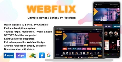 WebFlix 1.6 – Movies – TV Series – Live TV Channels – Subscription (No more Updates)