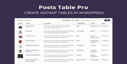 Posts Table Pro 3.2.1 By Barn2Media