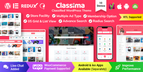 Classima 2.11.1 – Classified Ads WordPress Theme
