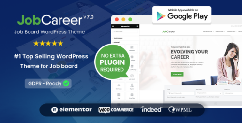 JobCareer 6.4 – Job Board Responsive WordPress Theme with All Plugins