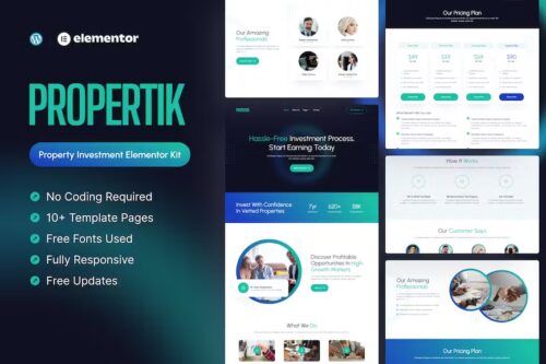 Propertik – Property Investment Elementor Pro Template Kit