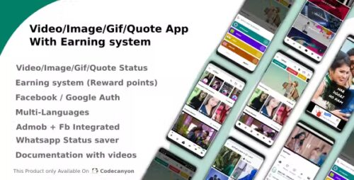 Video/Image/Gif/Quote App With Earning system 3.4 (Reward points)+ Activated