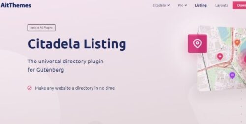 Citadela Listing 6.2.2 – The universal directory plugin for Gutenberg