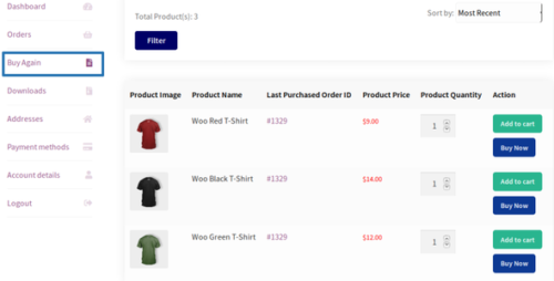 Buy Again For WooCommerce Extension 4.9.0
