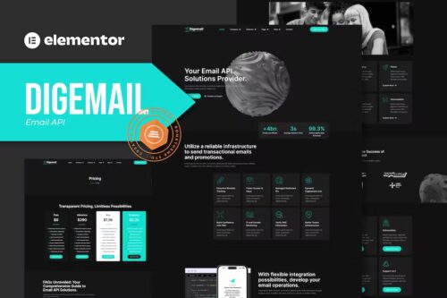 Digemail – API Solutions & Services Elementor Pro Template Kit